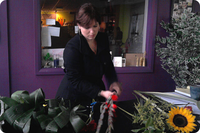 In action at Feehilys Florist