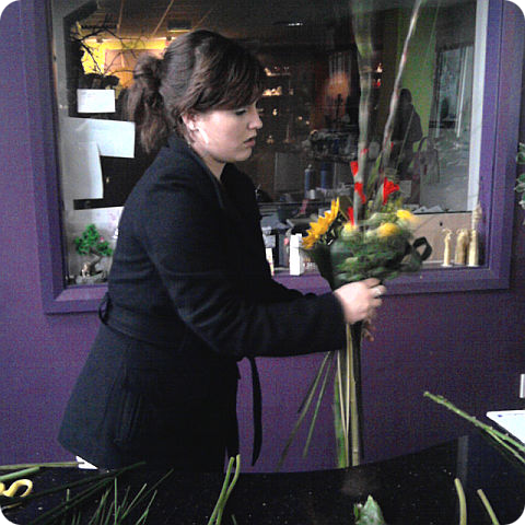 In action at Feehilys Florist